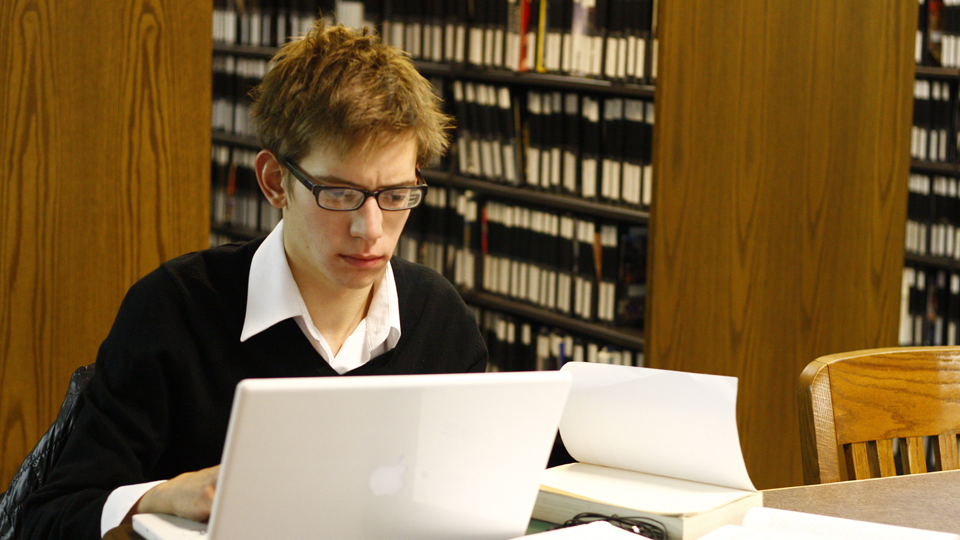 Student in Library
