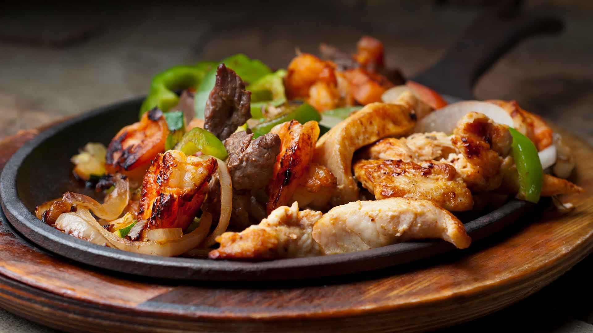 Chicken and beef skillet.